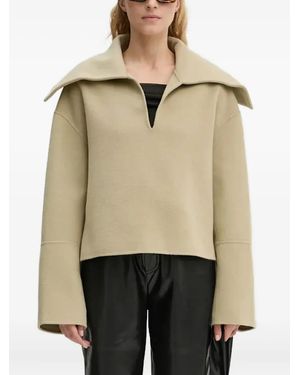 Nanushka Oversized-Collar Top - Natural