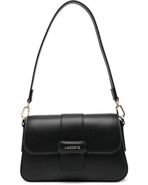 Lacoste Logo-Appliqué Flap Bag - Black