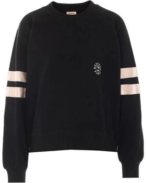 Repetto Sweat Rayé À Logo Brodé - Black