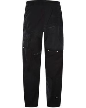 By Walid Patchwork Elasticated-waist Straight Trousers - ブラック