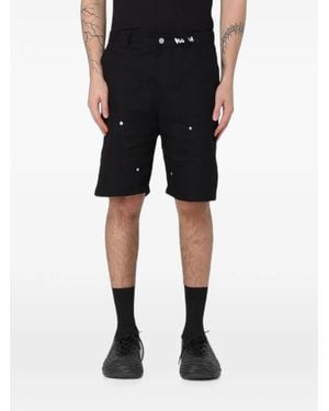 DISCLAIMER Rivet-Embellished Denim Shorts - Black