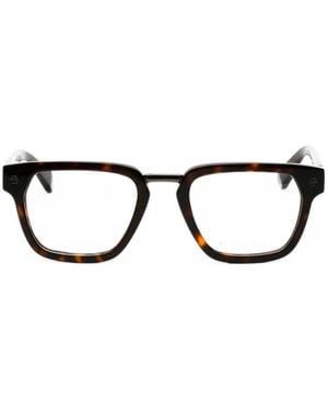 Philipp Plein Tortoiseshell-Effect Rectangle-Frame Glasses - Black