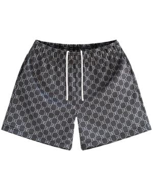 Bravest Studios Matrix Monogram-Print Track Shorts - Grey