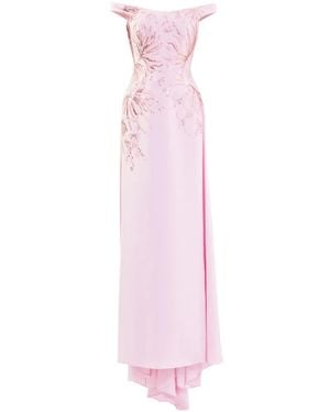 Saiid Kobeisy Embellished Off-Shoulder Dress - Pink