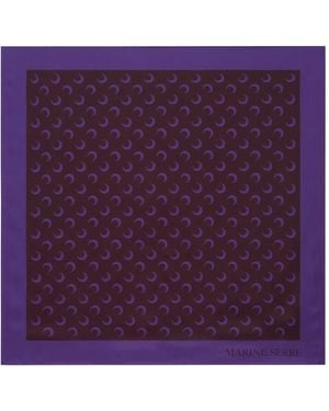 Marine Serre Moon-Print Silk Scarf - Purple