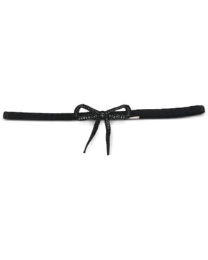 N°21 Bow Embellished Belt - White