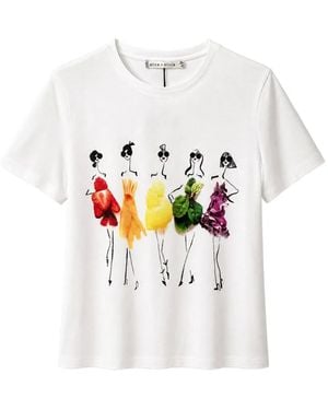 Alice + Olivia Graphic-Print T-Shirt - White
