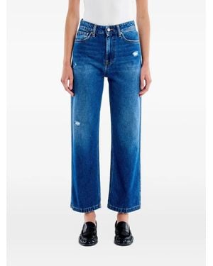 ViCOLO Icon Kate Distressed Straight-Leg Jeans - Blue