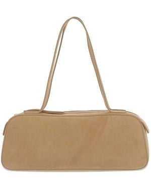KHAITE Suede Shoulder Bag - Natur