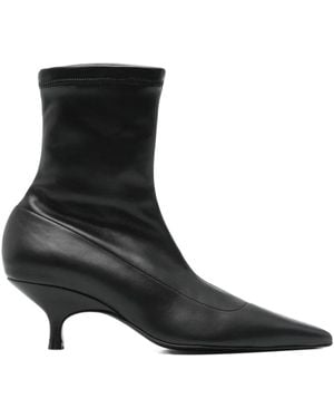 Gia Borghini 50Mm Mia Pointed-Toe Sock Boots - Black