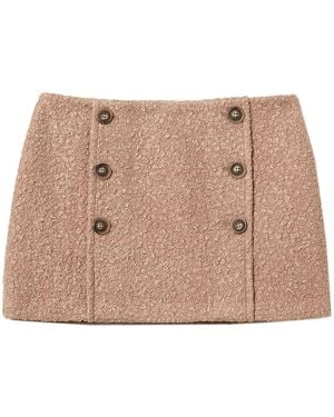 Twinset Textured-Finish Mini Skirt - Natural