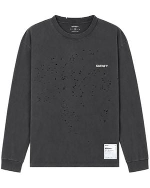 Satisfy Mothtech Distressed Long-Sleeve T-Shirt - Gray