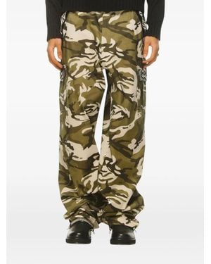 Bluemarble Studded Camouflage Cargo Trousers - Green