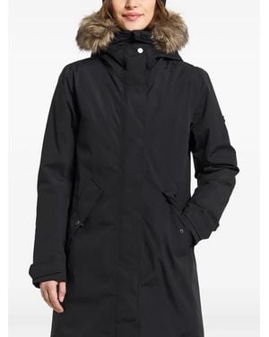 Didriksons Erna Hooded Faux-Fur Trim Parka - Black