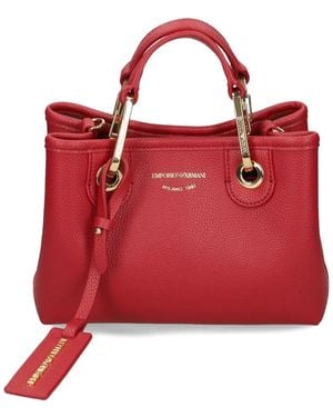 Emporio Armani Kleiner Shopper mit Logo - Rot