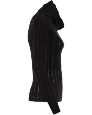 Max Mara Gerippter Pullover - Schwarz