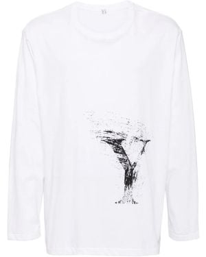 Y's Yohji Yamamoto Graphic-Print Cotton T-Shirt - White