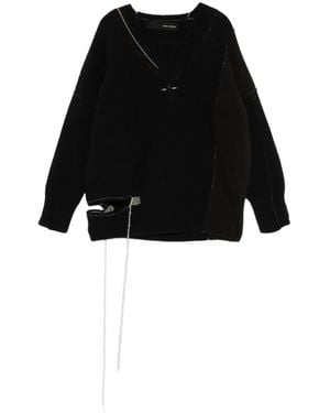 Isabel Benenato Jersey Con Cuello En V - Negro