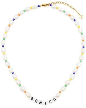 Sporty & Rich Collier Be Nice Serti De Perles - Neutre