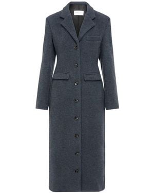 Florence & Fortitude Manteau Boutonné À Revers De Col Crantés - Bleu