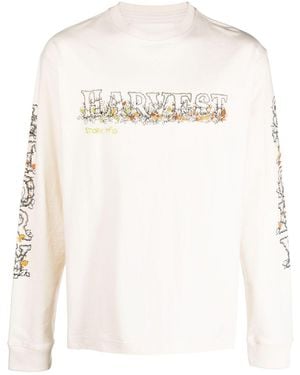 STORY mfg. Harvest Logo-Print Sweatshirt - White