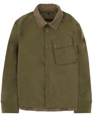 Belstaff Veste Ground En Coton À Col En Velours Côtelé - Green