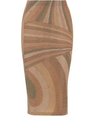 PUCCI Patterned Midi Skirt - Natural