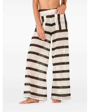Palmacea Yera Sahara Striped Mesh-Knit Pants - White