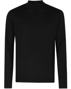 Roberto Collina High-Neck Fine-Knit Sweater - Black