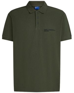 Karl Lagerfeld Poloshirt mit Logo-Stickerei - Grün