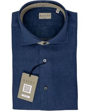 Xacus Point-collar buttoned shirt - Azul