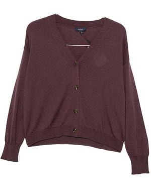 Soeur V-Neck Button-Up Cardigan - Purple