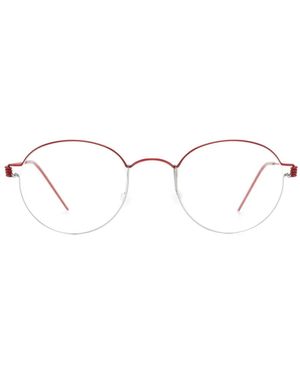 Lindberg Morten Round-Frame Glasses - Red