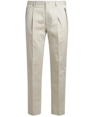 Etro Pleated Cotton Trousers - Grey