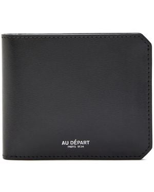 AU DEPART Logo-Detail Leather Wallet - Black