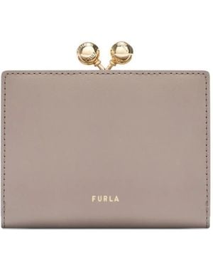 Furla Dots Printed Clasp Wallet - Grey
