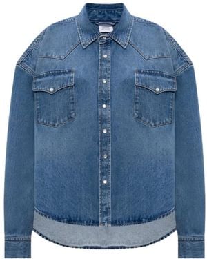 Vetements Cowboy Pocket-Detail Button-Up Denim Shirt - Blue