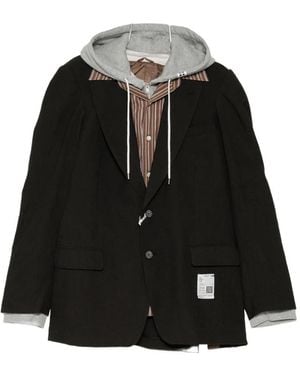 Maison Mihara Yasuhiro Layered-Panel Single-Breasted Blazer - Black