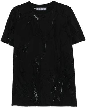 Louis-Gabriel Nouchi Marbling Devoré-Texture T-Shirt - Black