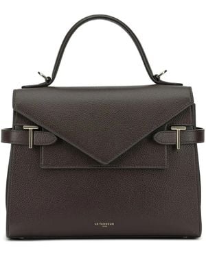 Le Tanneur Medium Emilie Pebbled Tote Bag - Black