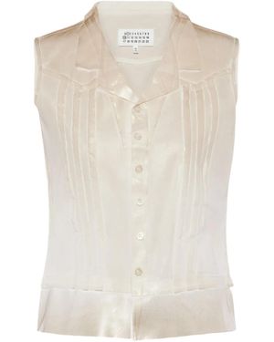 Maison Margiela Perforated Sleeveless Shirt - White