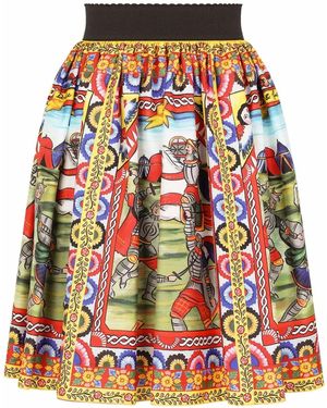 Dolce & Gabbana グラフィック Aラインスカート - グリーン