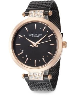 Kenneth Cole Crystal-Embellished Mesh 34Mm Watch - Grey