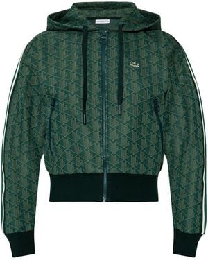 Lacoste Jacquard Monogram Hooded Jacket - Green