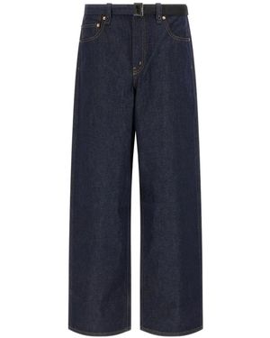 Sacai X Levi's Belted Wide-Leg Jeans - Blue