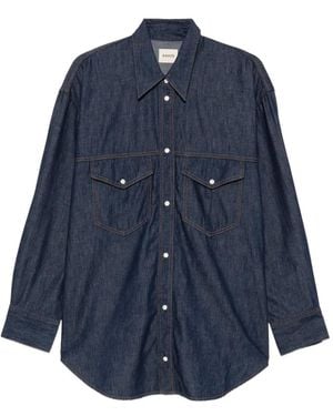 KHAITE Chemise En Jean Christensen À Coutures Contrastantes - Blue