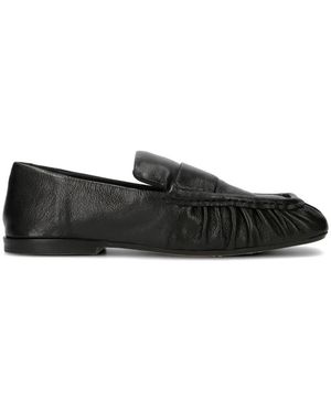 JVAM Ruched Square-Toe Loafers - Black