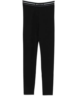 P.E Nation Avant Logo-Waistband Leggings - Black