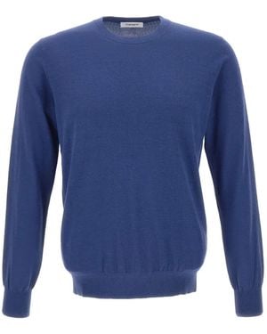 Kangra Stockinette-Stitch Crew-Neck Sweater - Blue