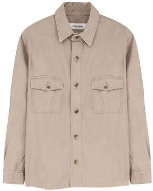 Tonywack Flap-Pocket Oversized Shirt Jacket - Natural
